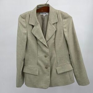Le Suit Womens Size 10 Skirt Suit Set Beige Blazer & Knee Length‎ Skirt Workwear